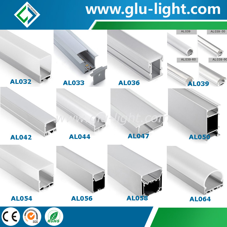 Edge lit Aluminum led profile for led strip, Up and down alu led channel