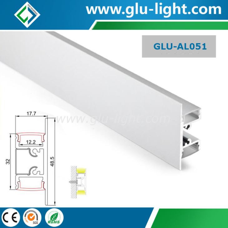 Aluminijski Led profil s rubnim osvjetljenjem za Led traku, gore i dolje Alu Led kanal
