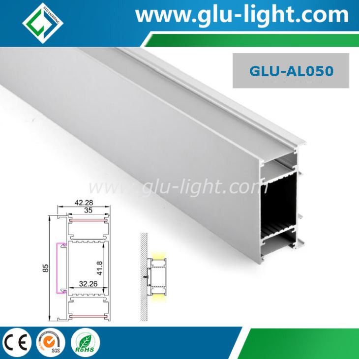 Aluminum led edge lit profile,Light from Up and down direction