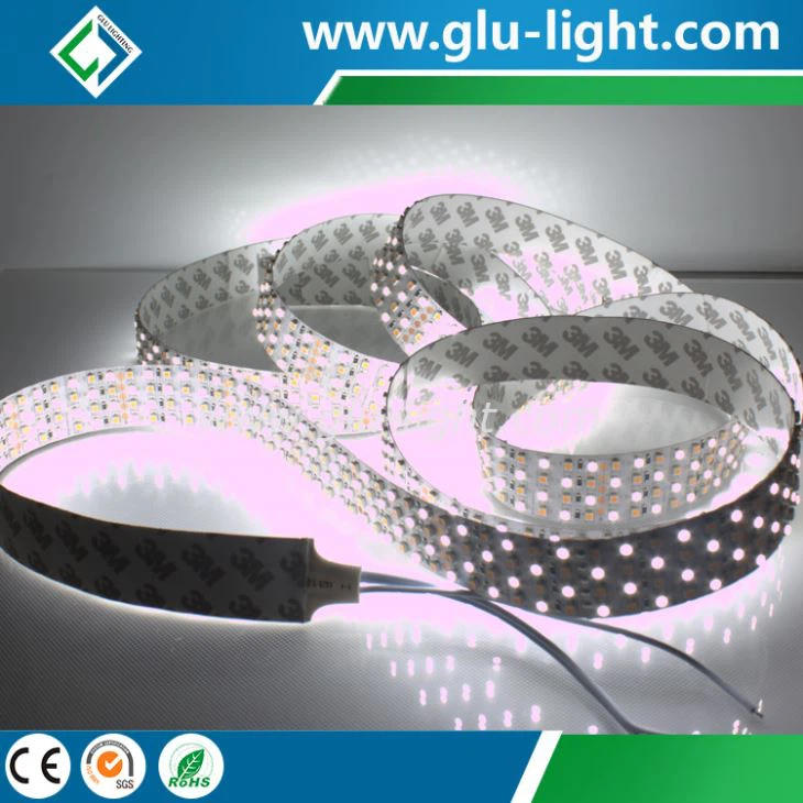China shenzhen factory 24VDC 4OZ 3528 epistar 480leds/m W/WW bi color led strip tape